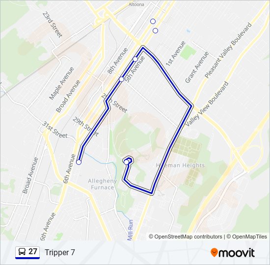 27 bus Line Map