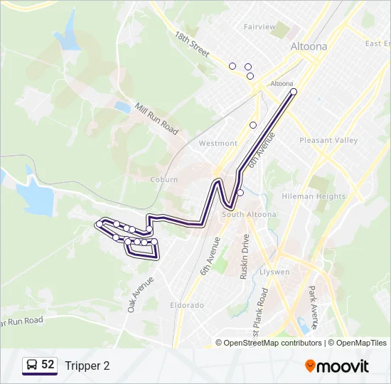 52 Bus Line Map