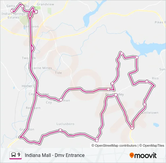 9 Bus Line Map