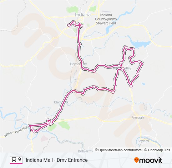 9 Bus Line Map