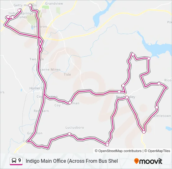 9 Bus Line Map