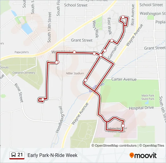 21 Bus Line Map