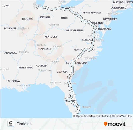 FLORIDIAN Train Line Map