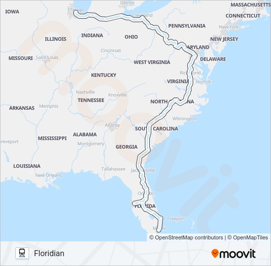 FLORIDIAN Train Line Map