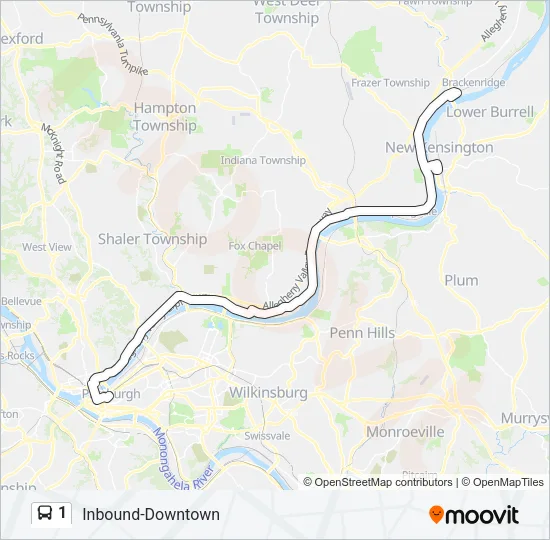 1 Bus Line Map