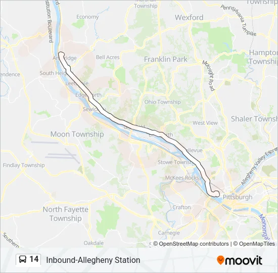14 Bus Line Map