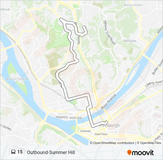 15 Bus Line Map