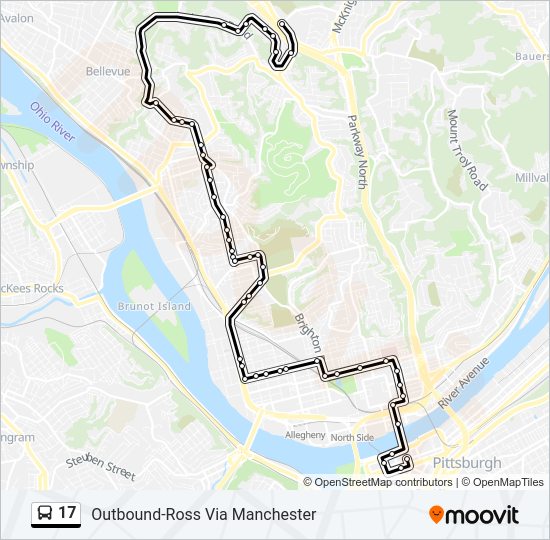 17 Route: Schedules, Stops & Maps - Outbound-Ross Via Manchester (Updated)