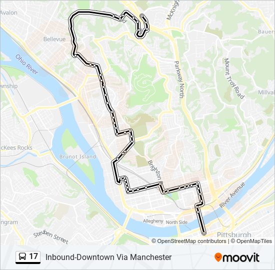 17 bus Line Map