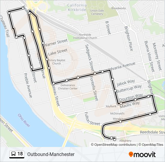 18 bus Line Map