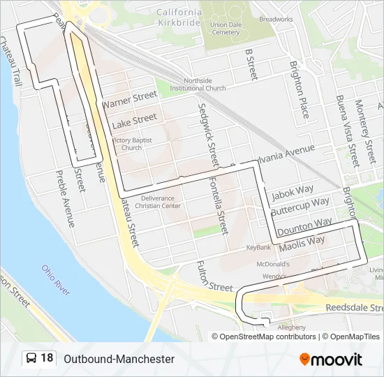 18 Bus Line Map