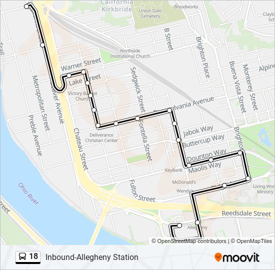 18 bus Line Map