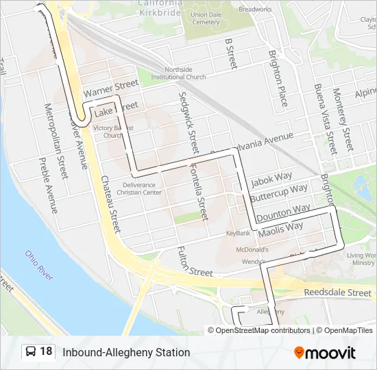 18 Bus Line Map