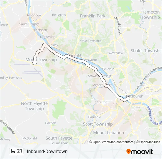 21 Bus Line Map