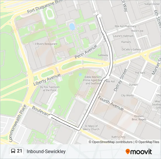 21 Bus Line Map