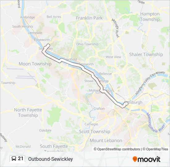 21 Bus Line Map