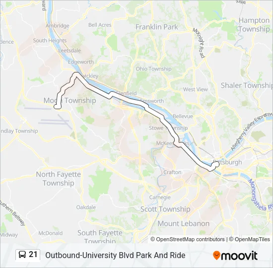 21 Bus Line Map