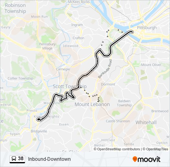 38 bus Line Map