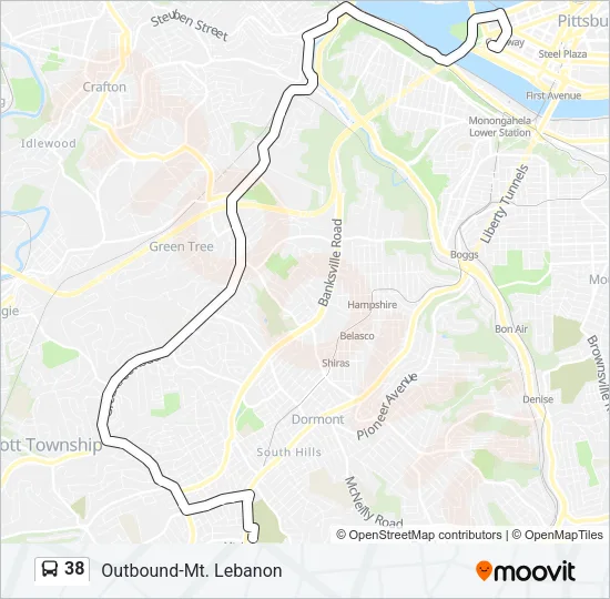 38 Bus Line Map