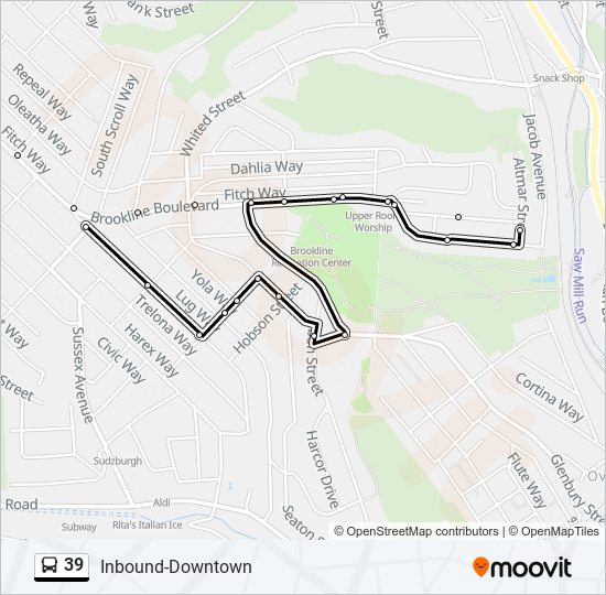 39 bus Line Map