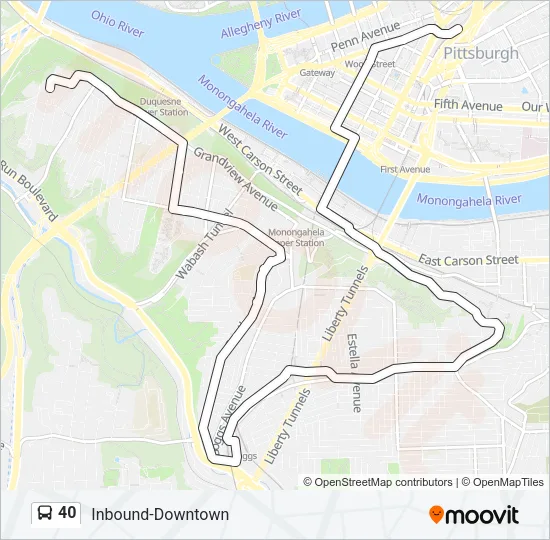 40 Bus Line Map