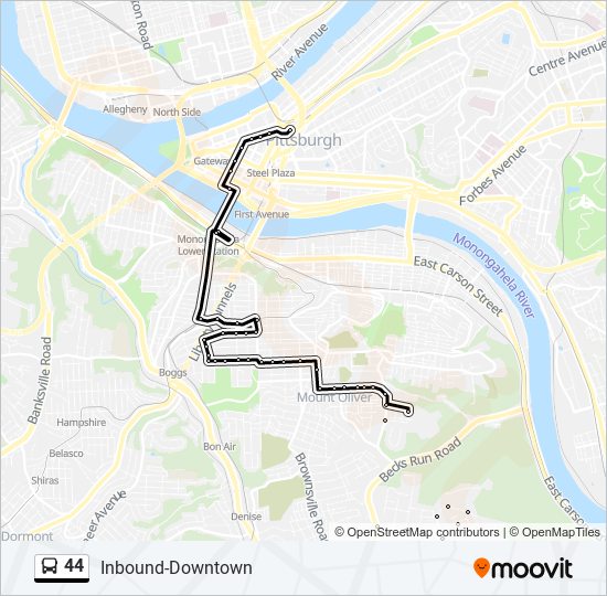 44 bus Line Map