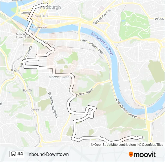 44 Bus Line Map