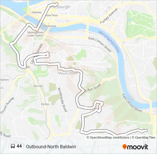 44 Bus Line Map