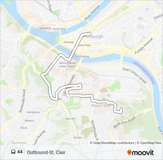 44 Bus Line Map