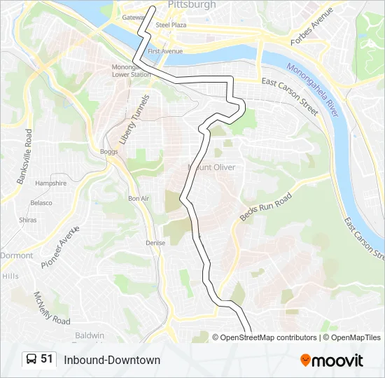 51 Bus Line Map