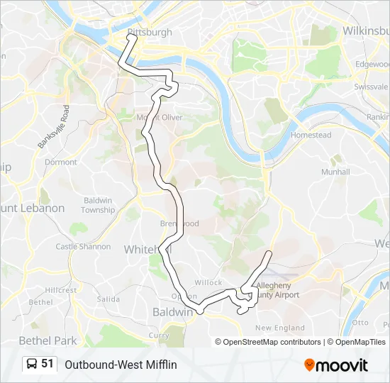 51 Bus Line Map