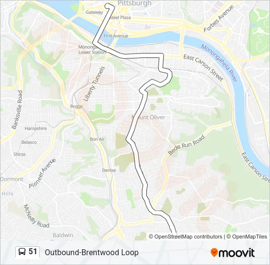 51 Bus Line Map