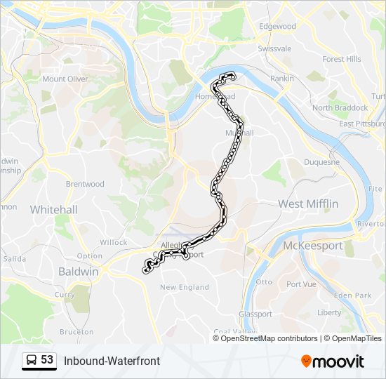 53 bus Line Map