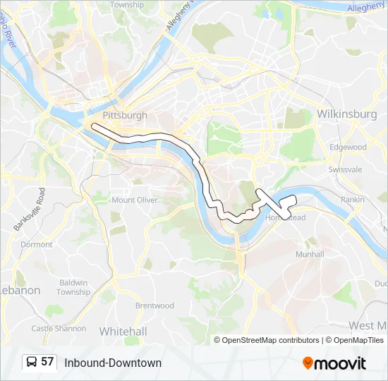 57 Bus Line Map
