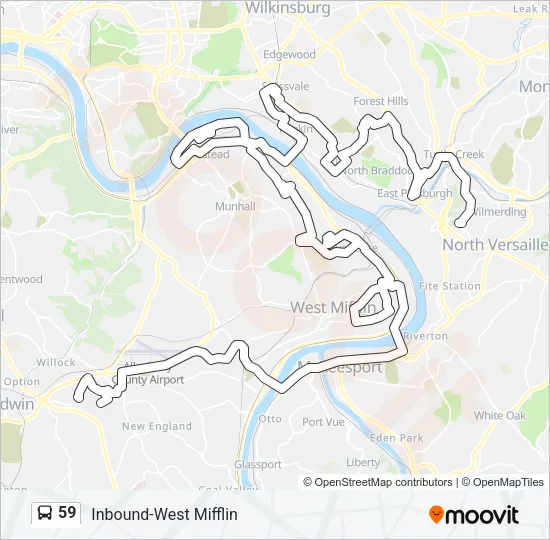 59 Bus Line Map
