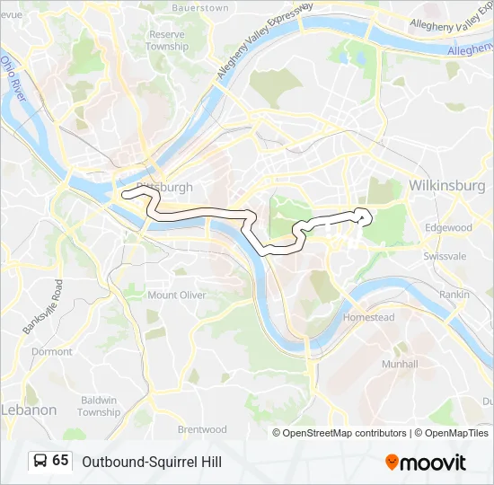 65 Bus Line Map