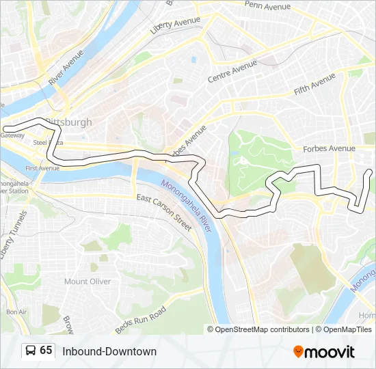 65 Bus Line Map