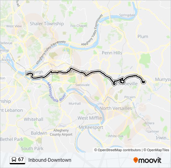 67 bus Line Map