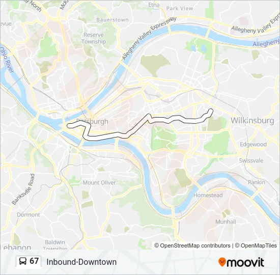 67 Bus Line Map