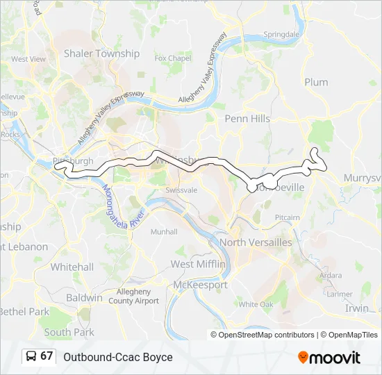 67 Bus Line Map