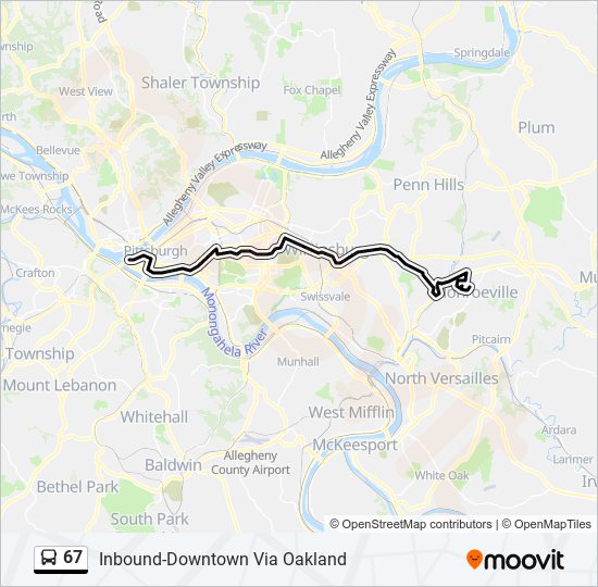 Mapa de 67 de autobús