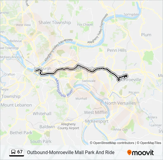 67 Bus Line Map