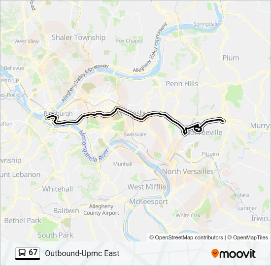 67 Bus Line Map