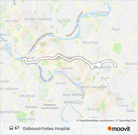 67 Bus Line Map
