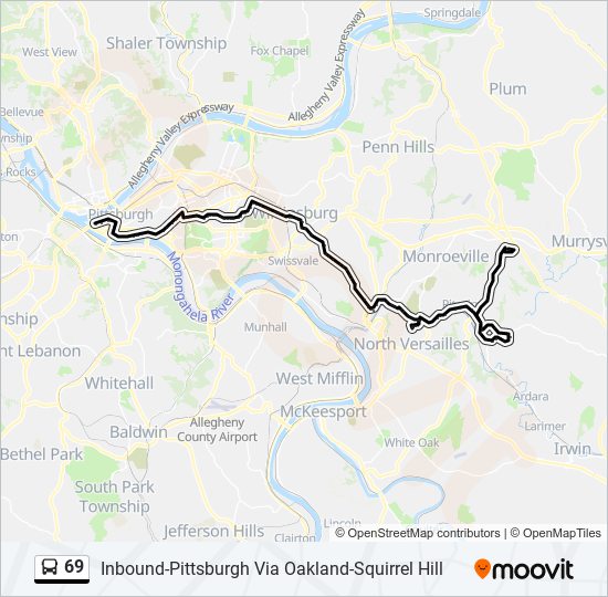 69 bus Line Map