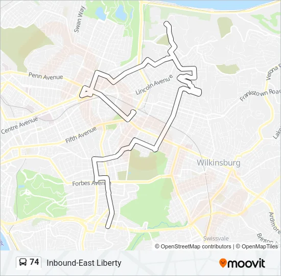 74 Bus Line Map