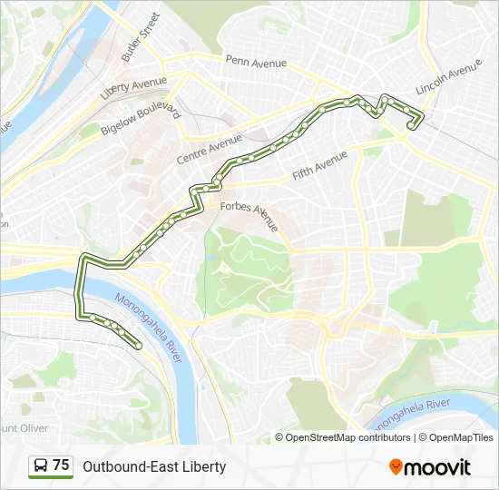 75 Route: Schedules, Stops & Maps - Outbound-East Liberty (Updated)