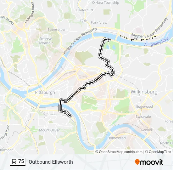 75 Bus Line Map