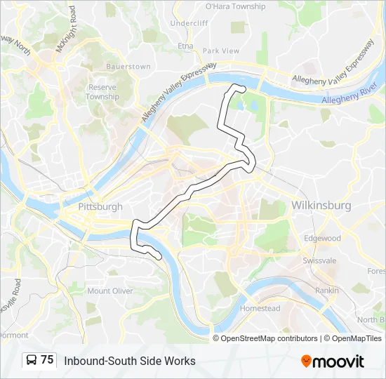 75 Bus Line Map