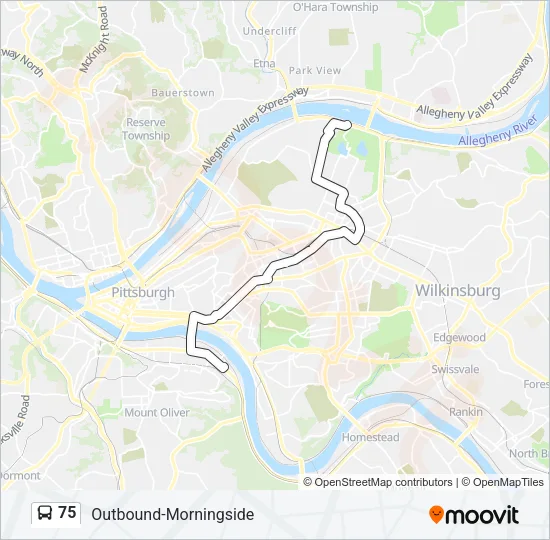 75 Bus Line Map